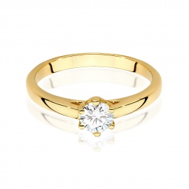 Pierścionek W0540 Diament 0,40ct żółte złoto