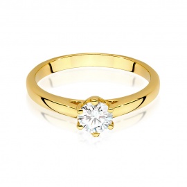 Pierścionek W0540 Diament 0,50ct żółte złoto
