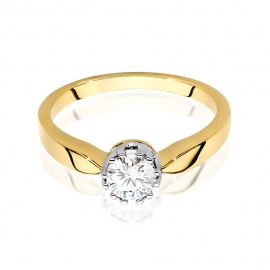 Pierścionek W0541 Diament 0,40ct żółte złoto