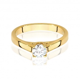 Pierścionek W0544 Diament 0,40ct żółte złoto