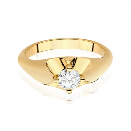 Pierścionek W0545 Diament 0,40ct żółte złoto