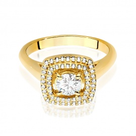 Pierścionek W0548 Diament 0,40ct żółte złoto