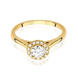Pierścionek W0550 Diament 0,40ct żółte złoto
