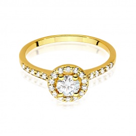 Pierścionek W0551 Diament 0,40ct żółte złoto