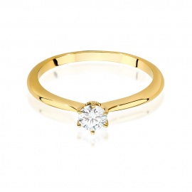 Pierścionek W0553 Diament 0,40ct żółte złoto