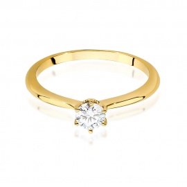 Pierścionek W0553 Diament 0,50ct żółte złoto