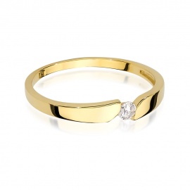 Pierścionek W0554 Diament 0,08ct żółte złoto