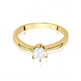Pierścionek W0563 Diament 0,40ct żółte złoto