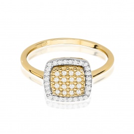 Pierścionek W0568 z diamentami żółte złoto