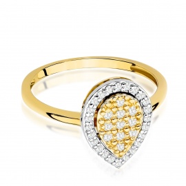 Pierścionek W0571 z diamentami żółte złoto