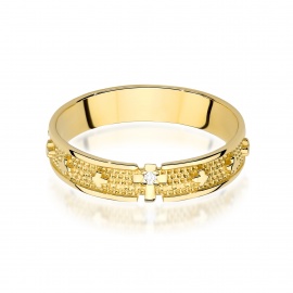 Pierścionek W0580 Diament 0,0086ct żółte złoto