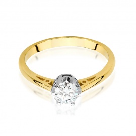 Pierścionek W0542 Diament 0,40ct żółte złoto
