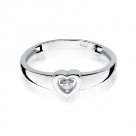 Pierścionek W0001 Diament 0,04ct białe złoto