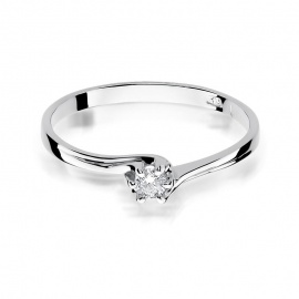 Pierścionek W0021 Diament 0,10ct białe złoto