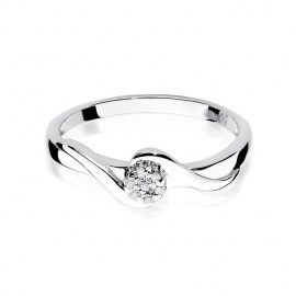 Pierścionek W0022 z diamentami żółte złoto