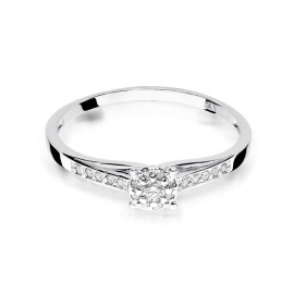Pierścionek W0034 Diament 0,04ct białe złoto