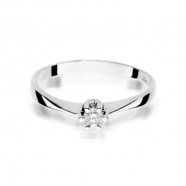 Pierścionek W0036 Diament 0,10ct białe złoto