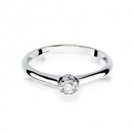 Pierścionek W0042 Diament 0,13ct białe złoto
