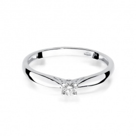 Pierścionek W0045 Diament 0,10ct białe złoto
