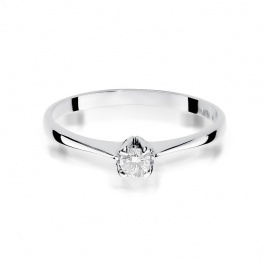 Pierścionek W0047 Diament 0,10ct białe złoto
