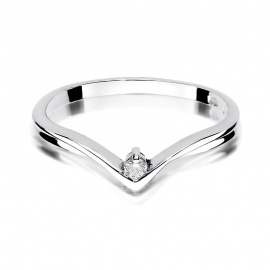 Pierścionek W0051 Diament 0,04ct białe złoto