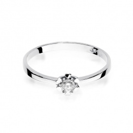 Pierścionek W0053 Diament 0,10ct białe złoto