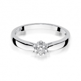 Pierścionek W0061 Diament 0,10ct białe złoto