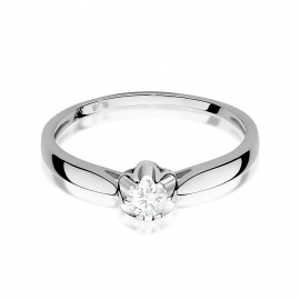 Pierścionek W0062 Diament 0,15ct białe złoto