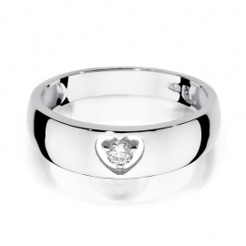 Pierścionek W0071 Diament 0,10ct białe złoto