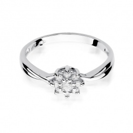 Pierścionek W0072 Diament 0,10ct białe złoto