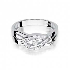 Pierścionek W0083 Diament 0,05ct białe złoto
