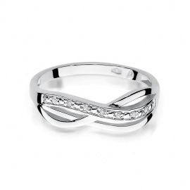 Pierścionek W0090 z diamentami białe złoto