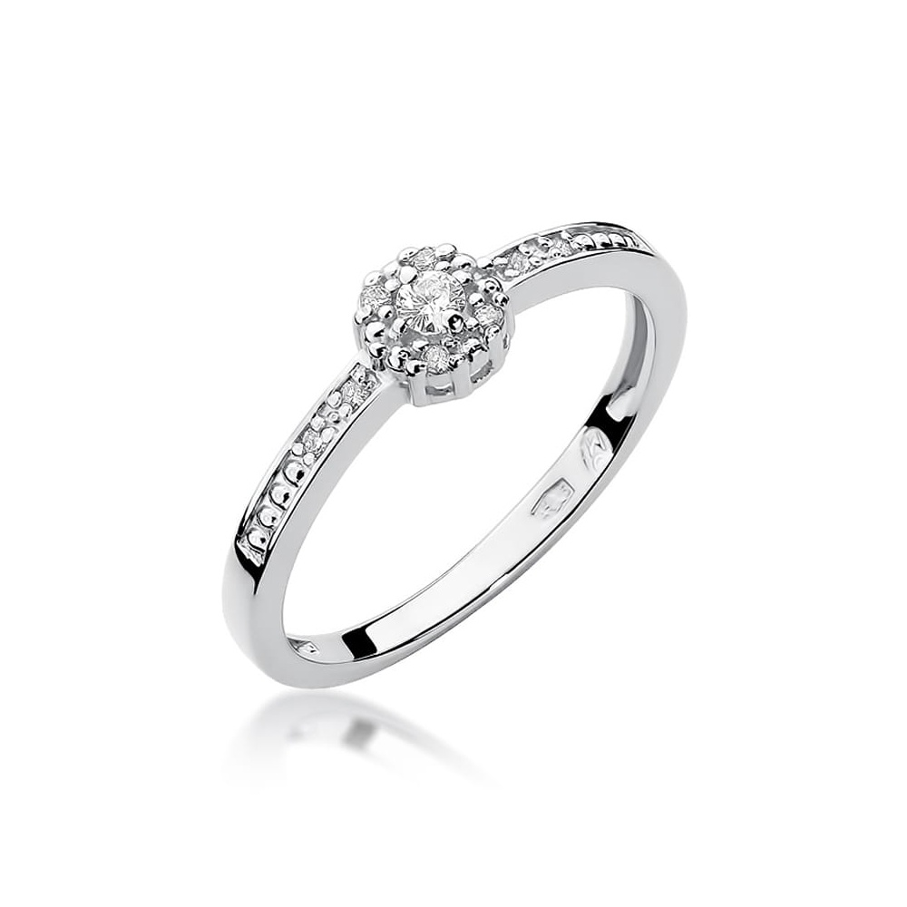 Pierścionek W0091 Diament 0,04ct białe złoto