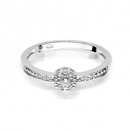 Pierścionek W091 Diament 0,04ct białe złoto