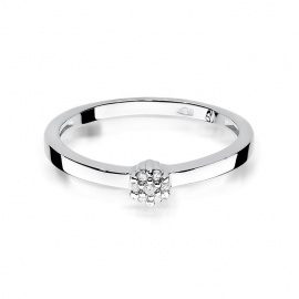 Pierścionek W0100 z diamentami białe złoto