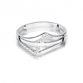 Pierścionek W0114 z diamentami białe złoto