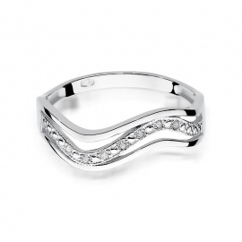 Pierścionek W0116 z diamentami białe złoto