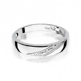 Pierścionek W0118 z diamentami białe złoto