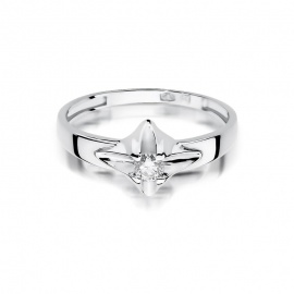 Pierścionek W0155 Diament 0,12ct białe złoto
