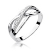 Pierścionek W0157 z diamentami białe złoto