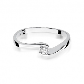 Pierścionek W0160 Diament 0,13ct białe złoto