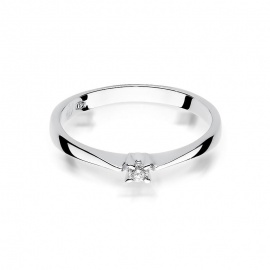 Pierścionek W0175 Diament 0,03ct białe złoto