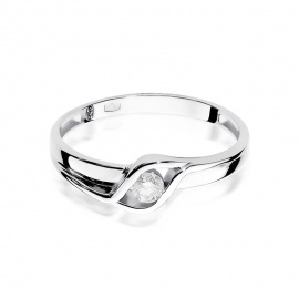 Pierścionek W0178 Diament 0,10ct białe złoto