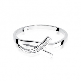 Pierścionek W0179 z diamentami białe złoto