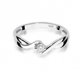 Pierścionek W0208 Diament 0,10ct białe złoto