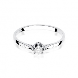 Pierścionek W0209 Diament 0,08ct białe złoto