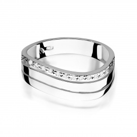 Pierścionek W0214 z diamentami białe złoto