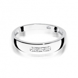 Pierścionek W0235 z diamentami białe złoto