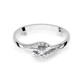 Pierścionek W0237 Diament 0,04ct białe złoto