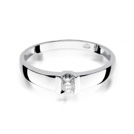 Pierścionek W0249 Diament 0,10ct białe złoto